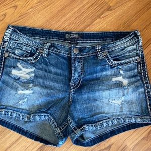 Silver Jean Shorts